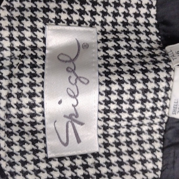 Spiegel Houndstooth Wool Blend One Notched Long Sleeve Button Front Blazer - Picture 6 of 14